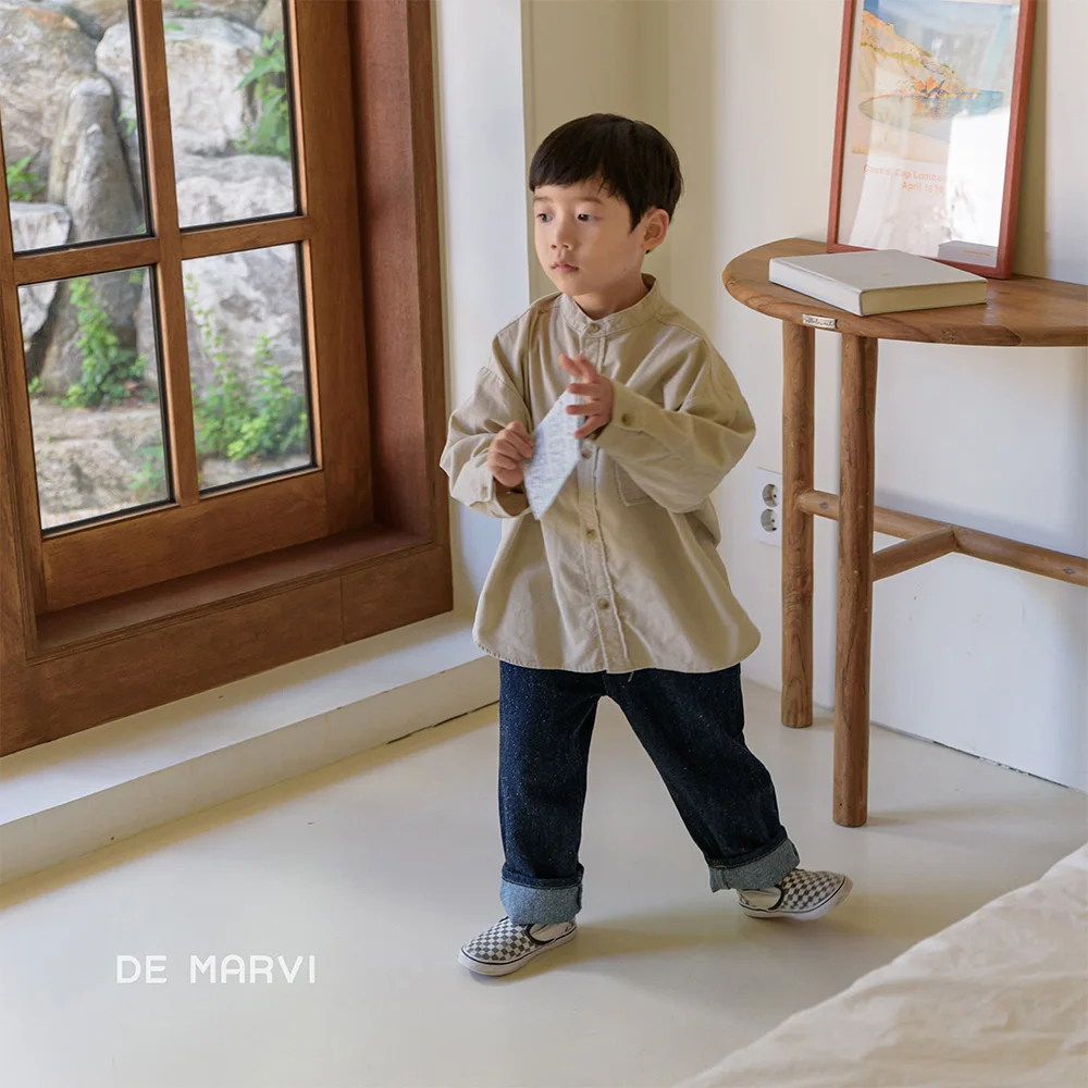 DE MARVI Kids Toddler Corduroy Long Sleeve Casual Shirts Boys Autumn Clothing Wholesale Korean Manufacturer MADE IN KOREA