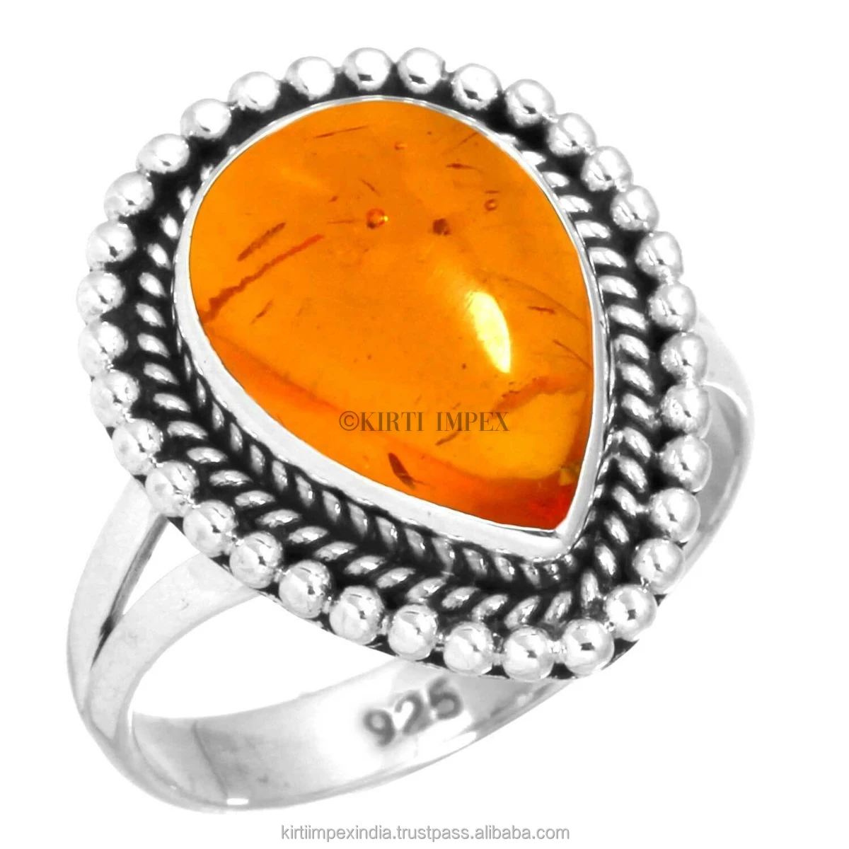 Trending Wholesale Baltic Amber Latest Designs Silver Overlay Boho Rings Vintage Women Jewelry For Retailers