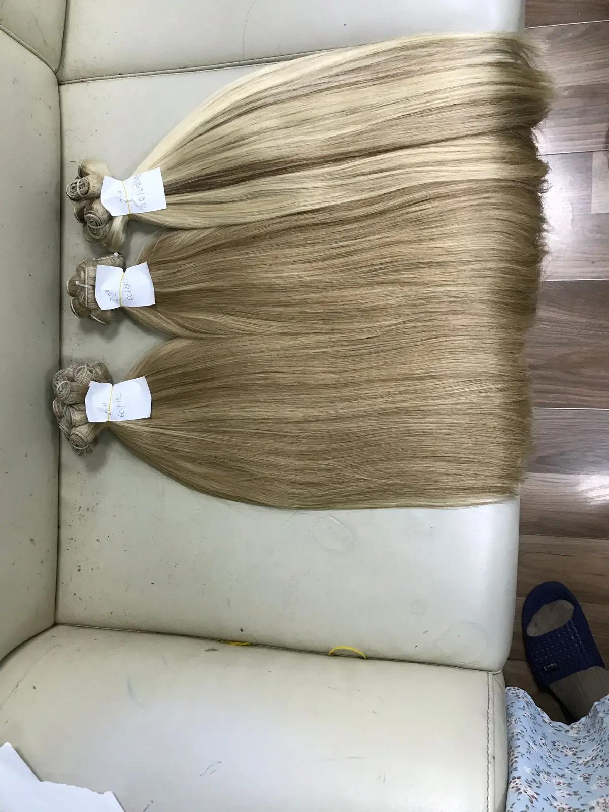 2023 hot sale human extensions double straight hair weft piano blond color hair macsara weft  hair