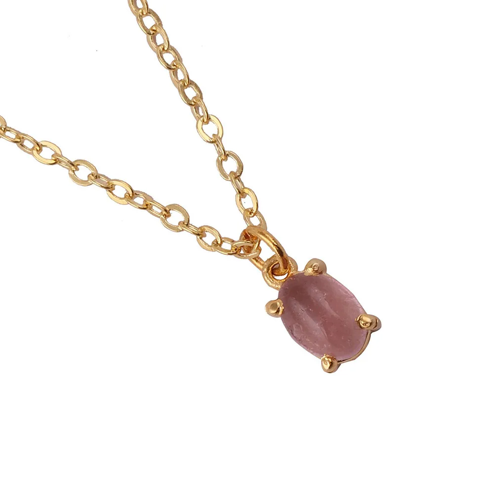 Purple Amethyst Oval Shape Gemstone Necklace Adjustable Gold Plated Prong Sett. Handmade Brass Necklace Jewelry Mode Joyas N-213