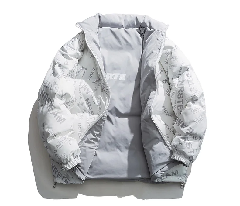 Low Price High Quality Sublimation Puffer Bomber Jacket Men/Women custom print shiny jacket