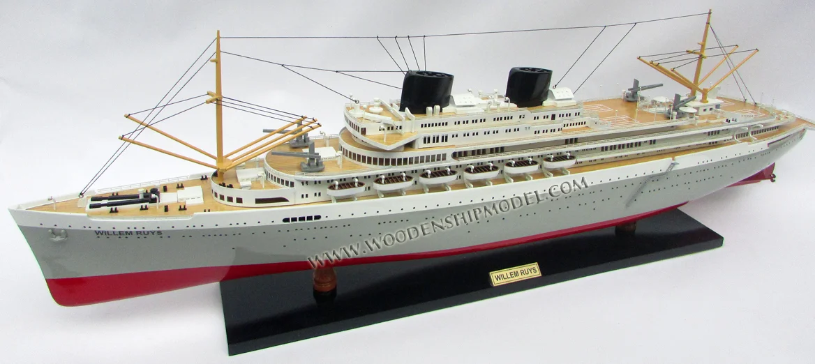 MS WILLEM RUYS WOODEN MODEL SHIP / CRUISE SHIP MODEL / HANDICRAFT MODEL SHIP