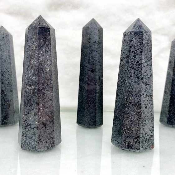 Hematite Tower Points Crystal Tower Wholesale Natural Crystals Healing Stones Hematite Obelisks For Home Decor Alfazal Agate