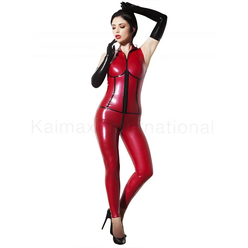 
Adult Female Sexy Erotic Full Sleeve Body Latex Catsuit Girl 