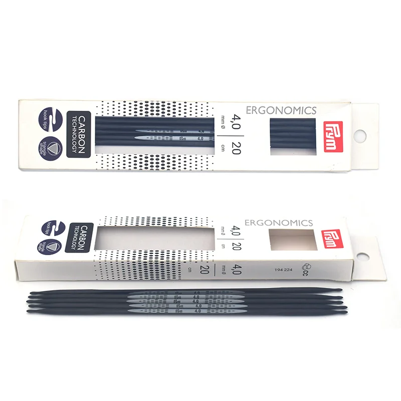 Prym Ergonomics 194224 4mm/20cm Carbon Double-pointed Knitting Needles Crochet Hook Yarn Crafting