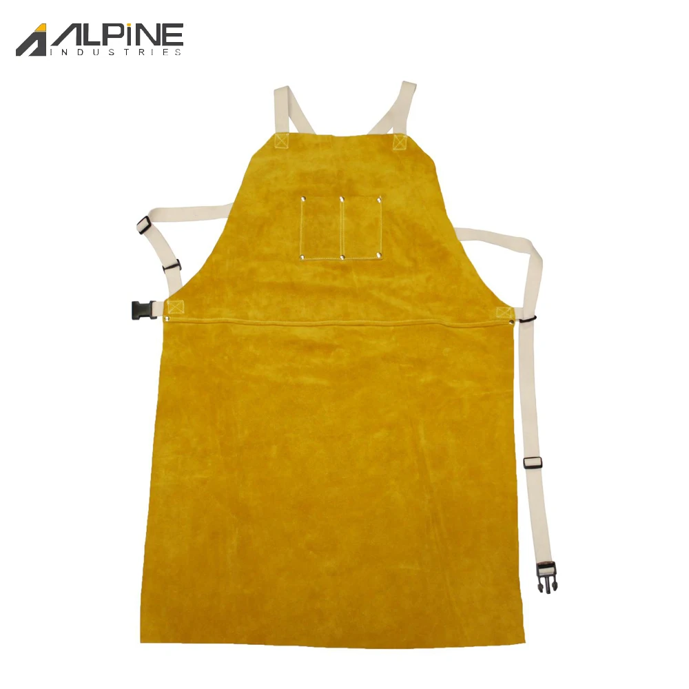 2024 Best Selling Adjustable Men Leather Apron Waterproof Oil Proof Industrial Apron Safety Leather Apron For Men