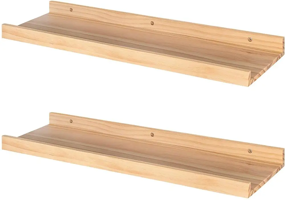 
Wooden Wall Mounted Picture Ledge Pine Wood Display Wall Shelf 