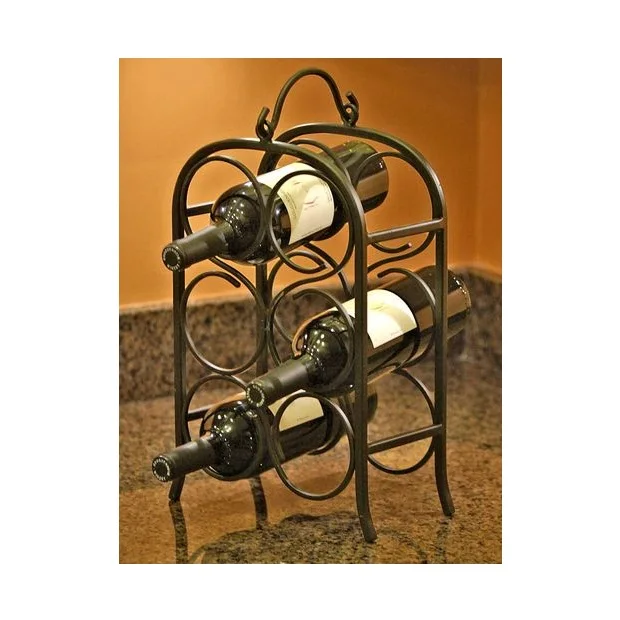 Manufacturer Bottle Design Wine Rack Holder 6 Bottle Hold Metal Aluminium Wall Decorative Bottle Design Wine Rack
