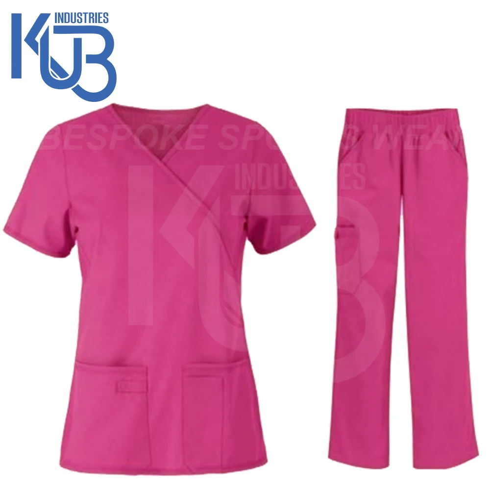 Fashionable Hospital Uniforms Scrub Spandex Stretch Breathable Women Set Medical Nursing Scrubs Uniforms Wholesale Skin Friendly
