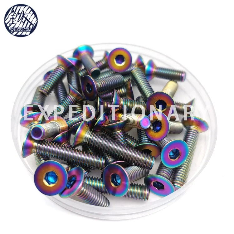 Анодированные титановые винты M3 для велосипеда радужной расцветки