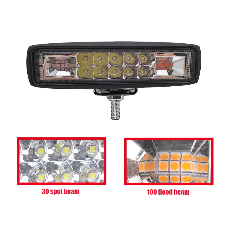 6 дюймов супер тонкий мини Led рабочий свет бар для мотоцикла 4x4 внедорожный дневные ходовые огни сигнальная лампа предупреждающая светодиодные