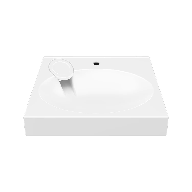 Quality bathroom sink installed over washing machine, cast marble basin Paola Liguria 500 / Paola Liguria 600