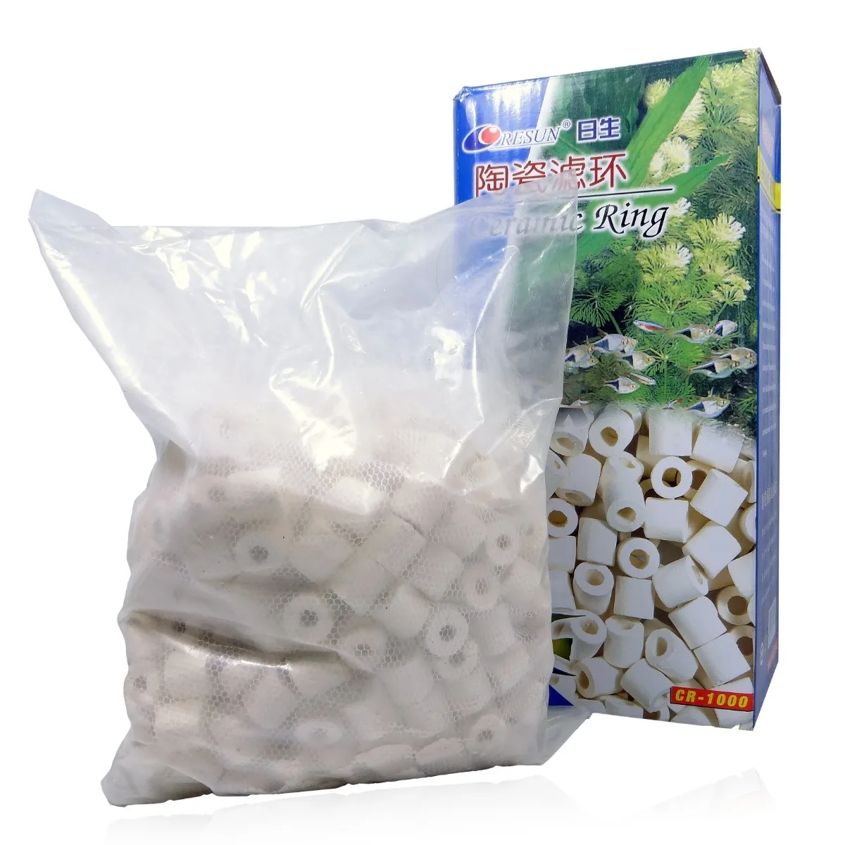 Resun CR-1000 aquarium Fish Pond Filter Media Glass Biological Ring Bacterial House Ceramic ring