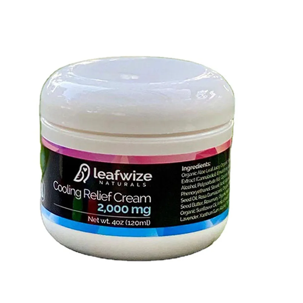 Смягчающий местный Охлаждающий Крем Leafwize Naturals CBD, 2000 мг, охлаждающий ментол и алоэ с арникой, снятие боли