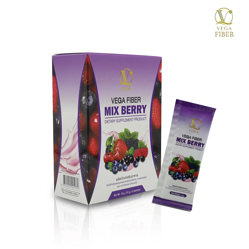 Detox Detox Detox And Collagen Vega Fiber Mix Berry Taste Powder Form Dietary Supplement Product