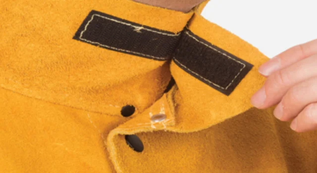 Premium Quality Yellow Split Cow Leather Welding Cape Sleeves With Detachable Leather Bib Welding Apron