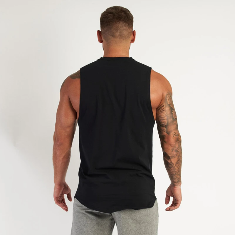 Wholesale Plain Gym Tank Top For Mens Bodybuilding Singlets Sports Stringer Sleeveless Shirt Blank Fitness Clothing Muscle Vest