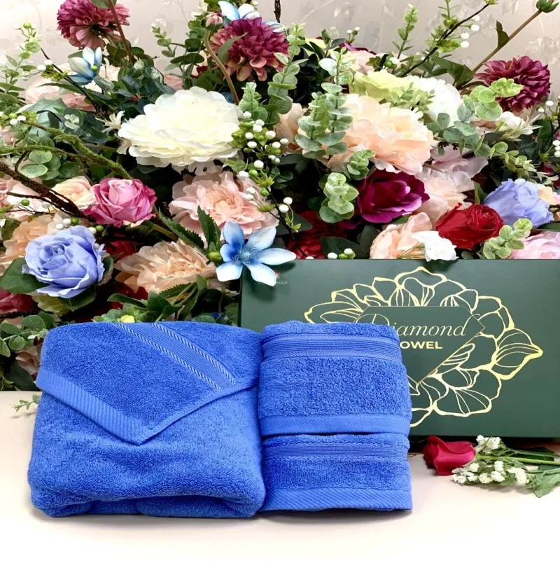 VietNam Products New Arrival 100% Cotton Three-piece Gift Box Bath Towel Set