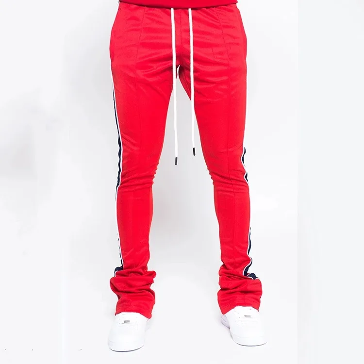 Custom Logo Street Style Elastic Waist Casual Flared Sweatpants Stacked Flare Sweat Pants For Men