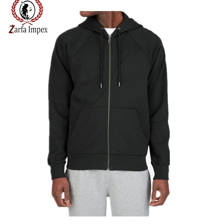 Direct Factory Sale Manufacturing Custom Logo And Design Polyester Cotton Knitted Pullover Sleeves Zipper Hoodie For Men Hoodies