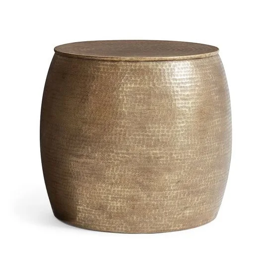 Copper Finished Coffee Table Round Hammered Aluminium Metal Furniture Center Table Available In Wholesale Price For Bulk Orders