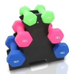 Hex Head Dip Plastic Dumbbell Male and Female Bone-shaped Dipped Dumbbells Portable Yoga Fitness Dumbbell