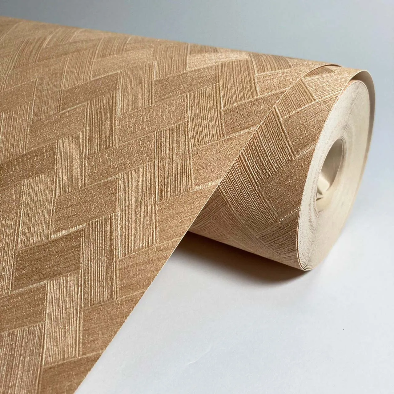 Japanese style woven wood grain and wind Office living room restaurant home decoration embossed PVC wallpaper