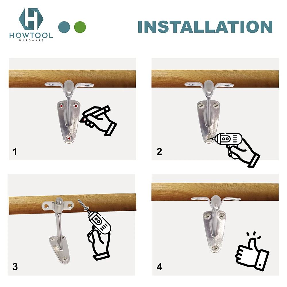 Heavy Duty Solid Stair Handrail Bracket Customize Available L001-PE | HOWTOOL