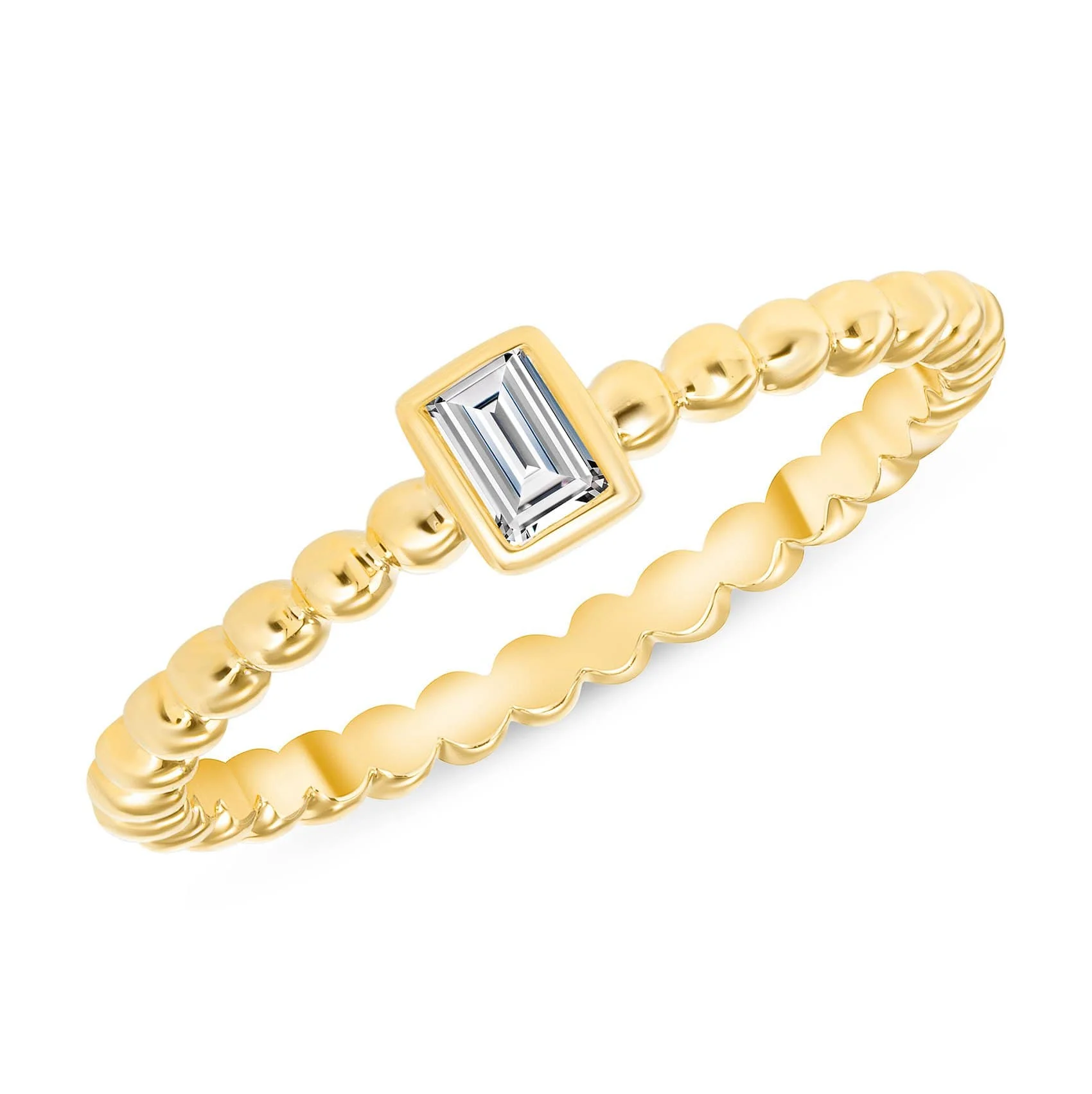 Custom Wholesale Luxury Fashion Bezel Set Baguette Diamond Ring Ladies Women Promise Engagement Wedding Sterling Silver Ring