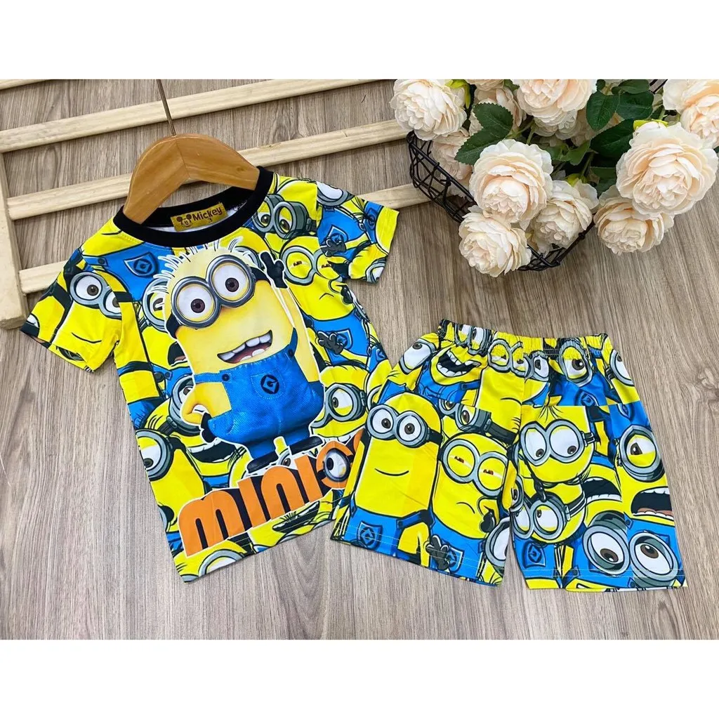 Оптовая продажа детская одежда простая Индивидуальный размер комплекты одежды высокого качества для мальчиков из полиэстера с 3D принтом анимационным рисунком