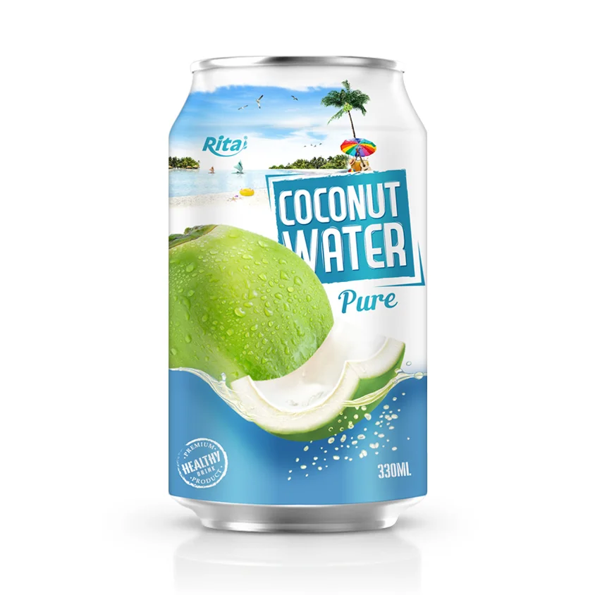 100% Fresh Coconut Water Factories Exporters 330ml Pure Free Sample Gluten Vietnam Product High