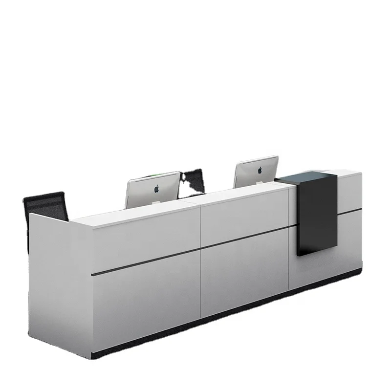 simple modern welcome desk cashier counter office furniture company panel reception front desk