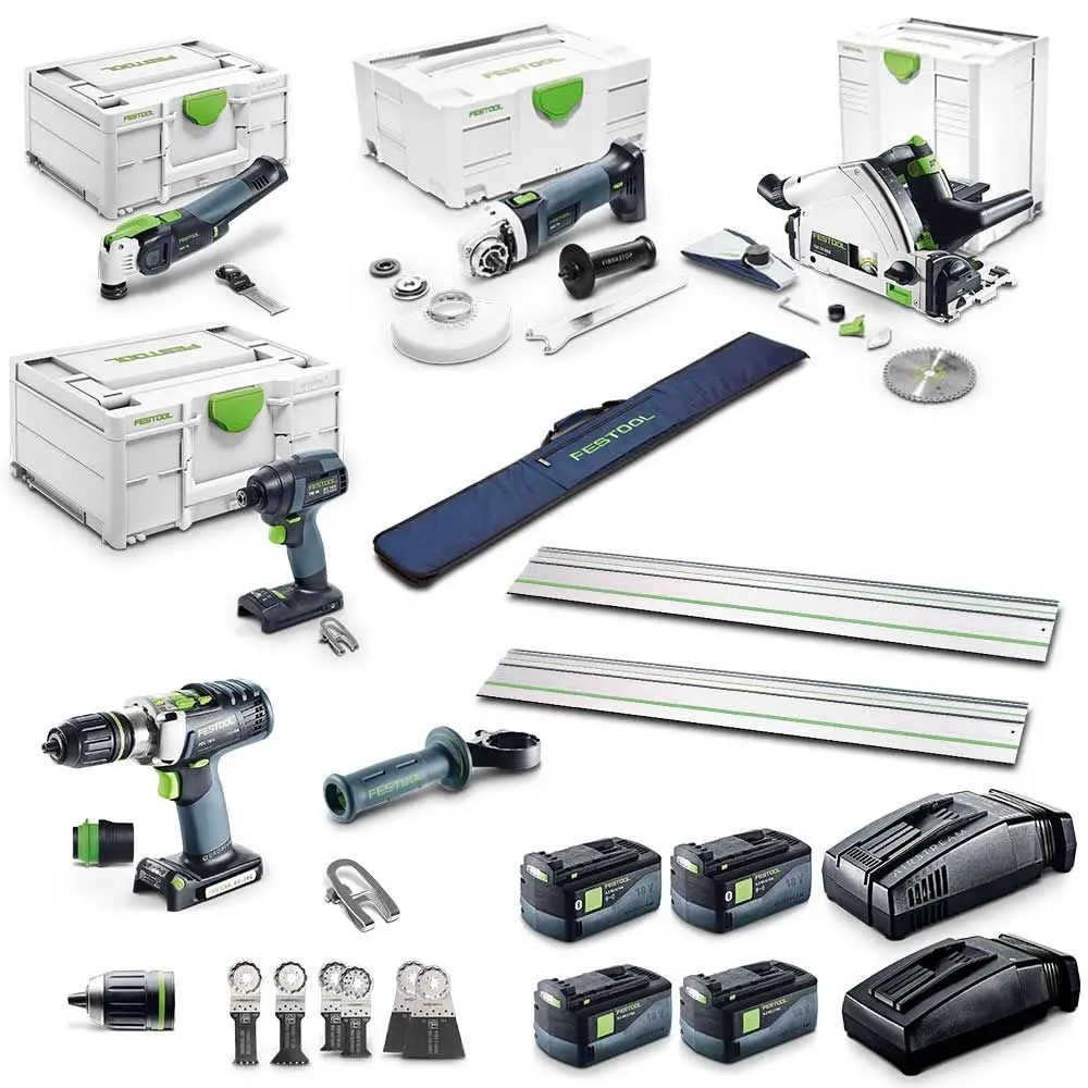 Бесплатная SHIPPING-FESTOOL 18V 5 шт. бесщеточный 2 X 5.2AH & 2 X 6.2AH реноваторов стартер на высокоточном оборудовании с F28729