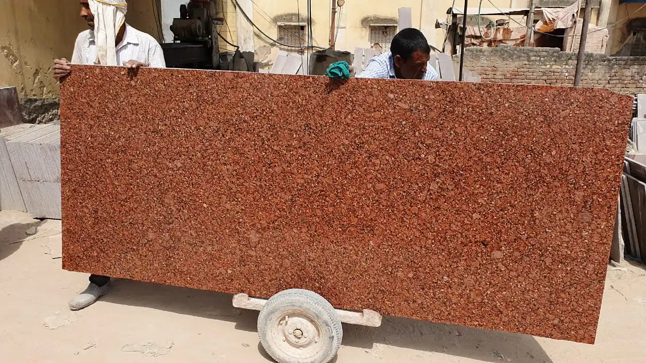 Polished Granite New Arrival Imperial Red Slabs Tiles Red Flooring PG Stone Stone Cladding Flooring Cheap Factory Sale Vanitytop