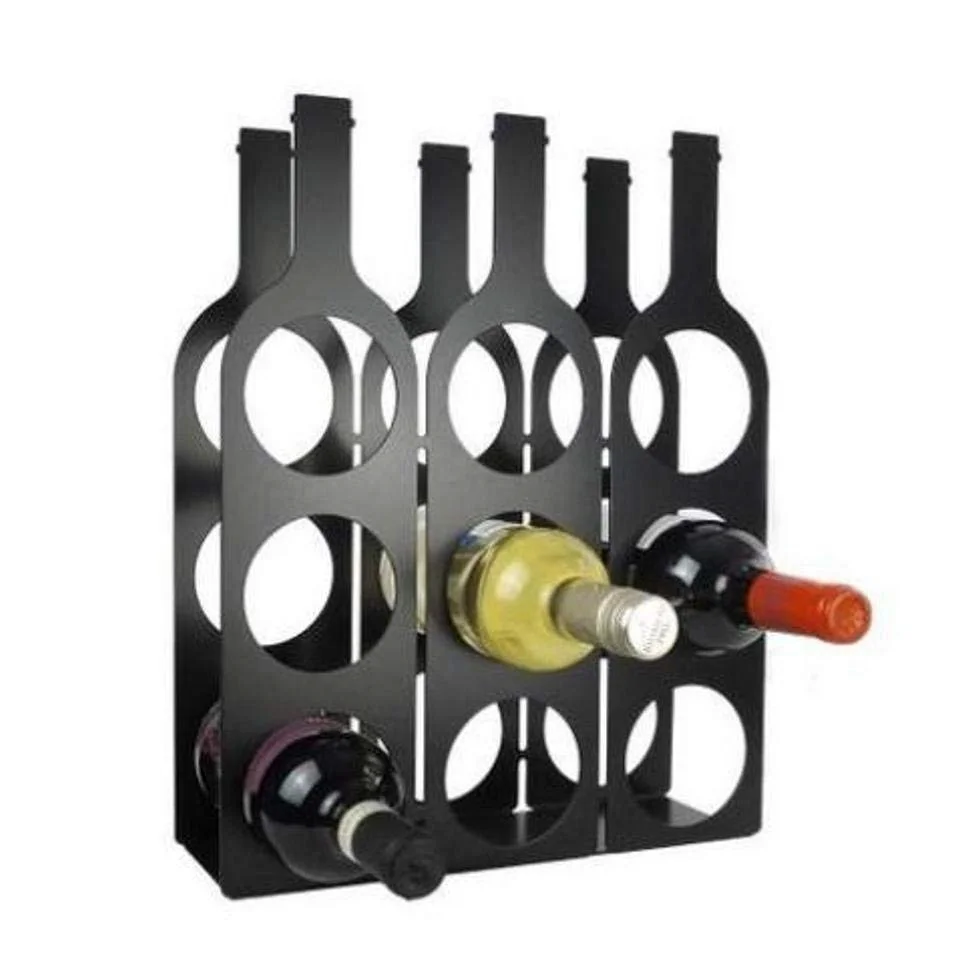 Metal Iron Wall Wine Rack and Holder Standing Wine Bottle & Glass Holder Wall Mounted Wine Rack