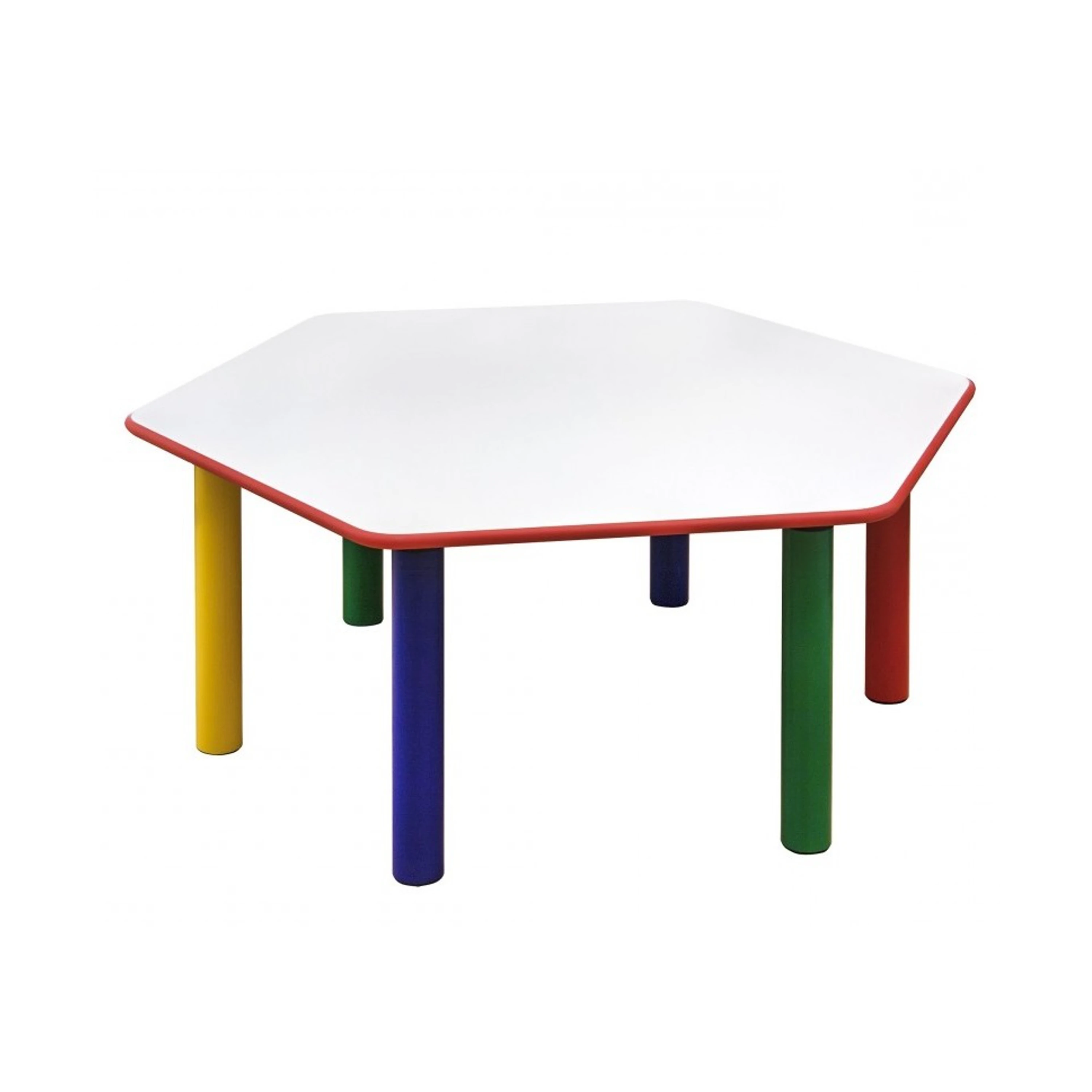 Best Italian quality highly resistant plastic hexagonal table for kids in schools and kindergartens