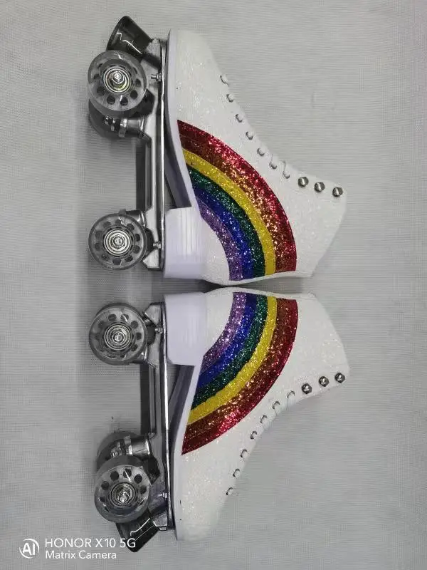 2021 factory hot sale high-quality two-row flash skating for men and women unisex roller skates