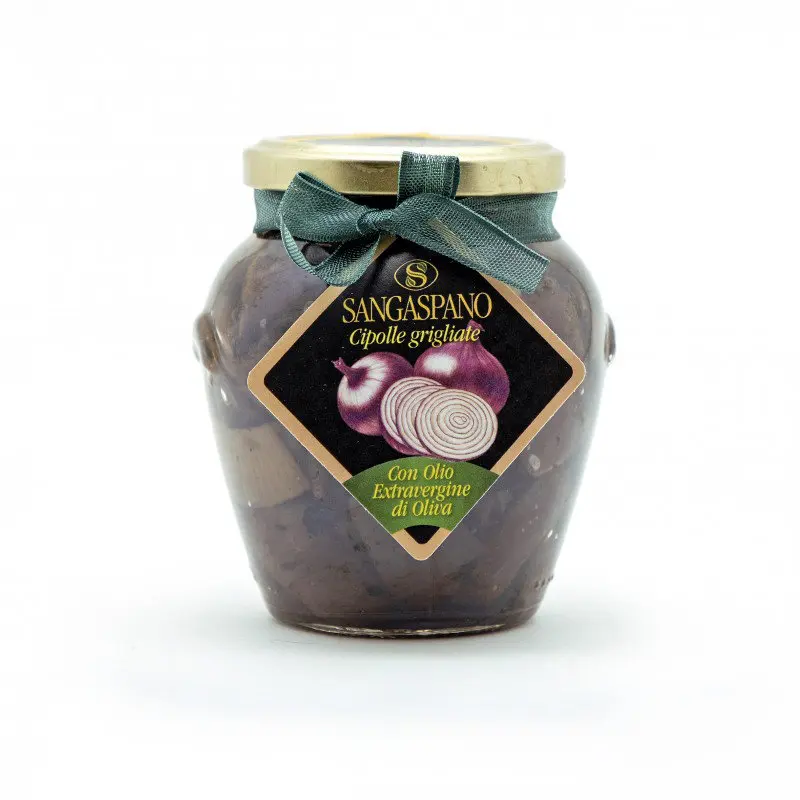 Best Italian Grilled Onions in Extra Virgine Olive Oil preserved Vegetable in Glass Jar 230 gr