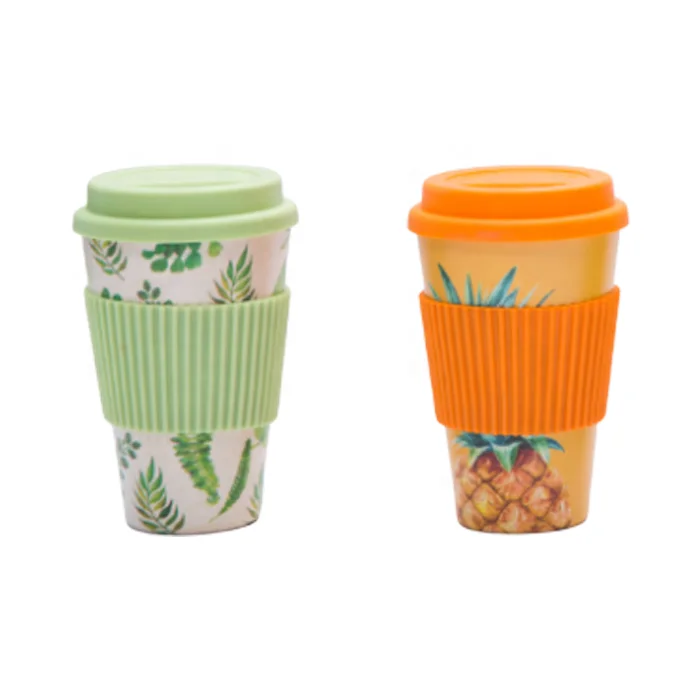 bamboo coffee cup with tight seal cover and sip hole
