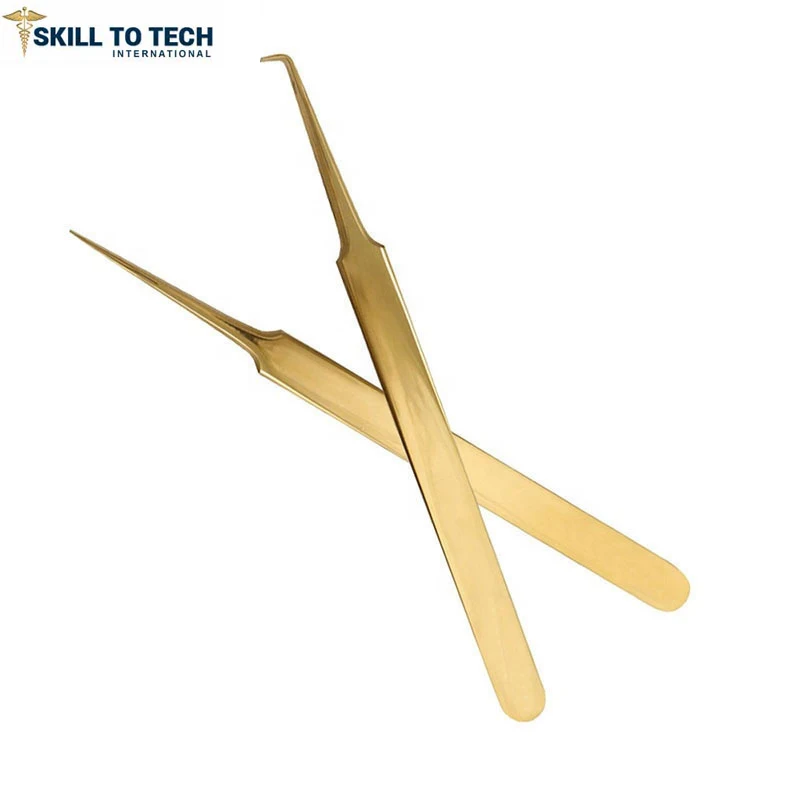 Высокое качество сделано для комфорта клиента золотой ультра макияж Пинцет объем ресниц антистатические пинцеты Lash