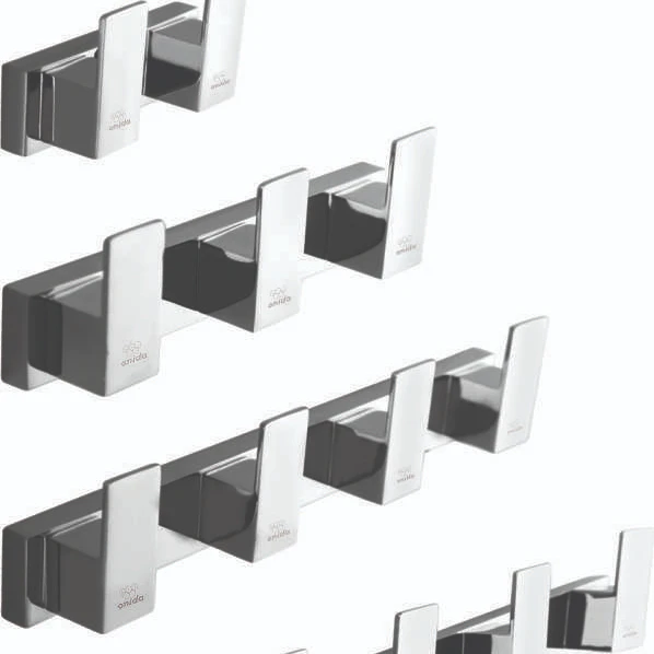 
Bath Towel Hook Polished Chrome Wall Mounted Single Hook Set 