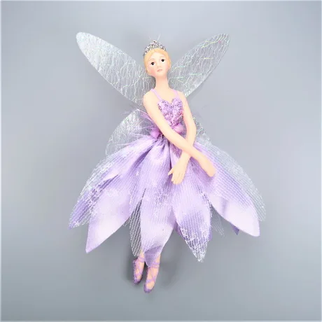 Christmas Decoration Polyresin Red Dress Fairy Ornament