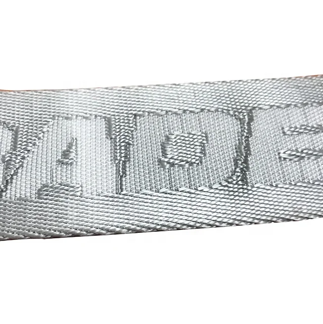 Customized fashionable hot sell flat nylon belt with woven logo on one side