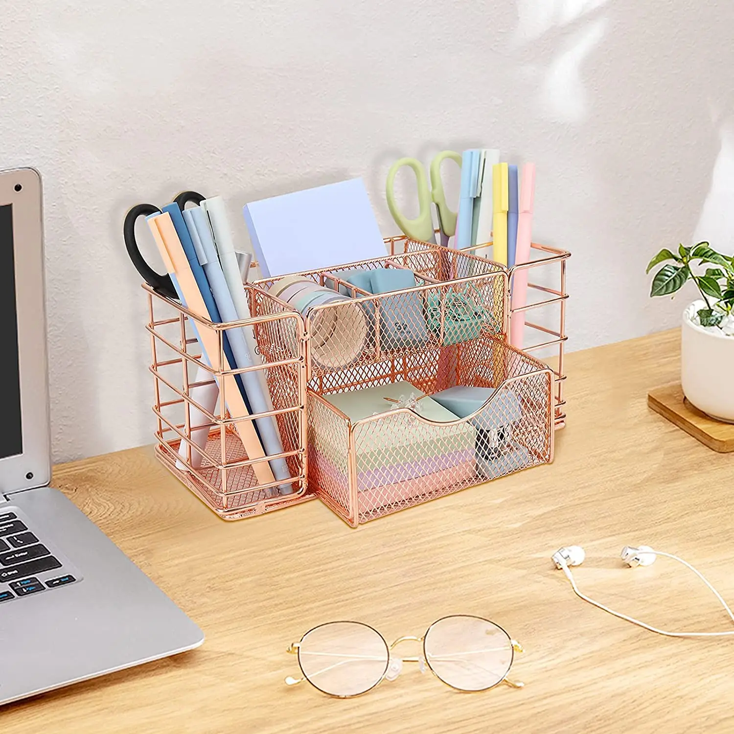 Настольные органайзеры и аксессуары цвета розового золота настольный органайзер домашний офисный Органайзер Caddy милые офисные принадлежности стол A