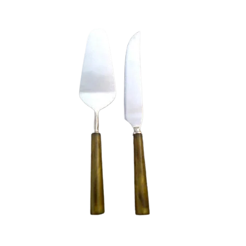 Набор столовых приборов из нержавеющей стали комплект металлических с дизайнерской ручкой ножом и ложкой современный дизайн для украшения дома