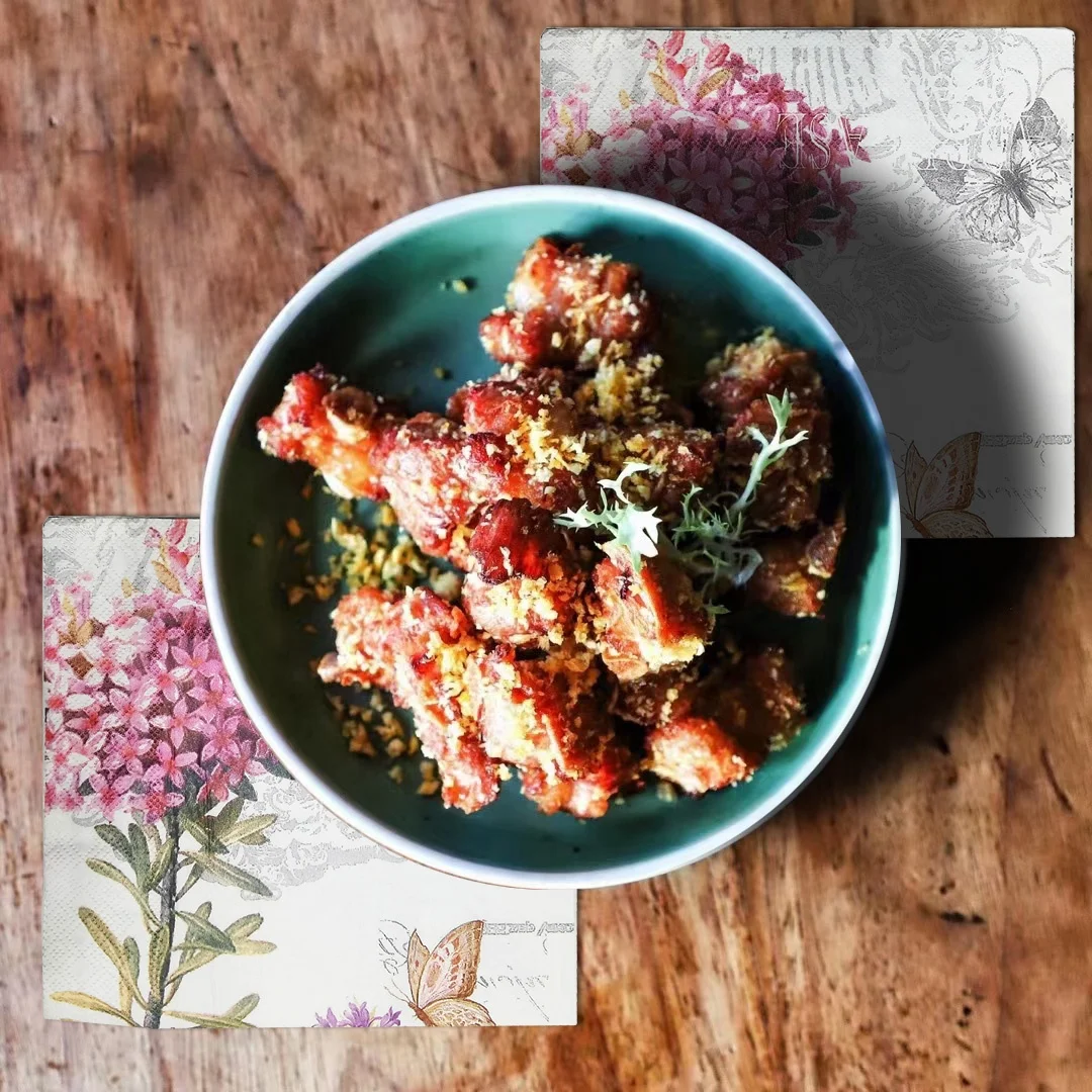 party printed dinner napkins floral serviettes