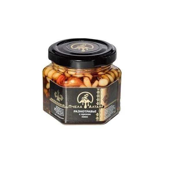 Hot Offer 150g Meadow Polyfloral Honey With Nut Mix (Walnuts, Pine Nuts, Hazel Nuts)
