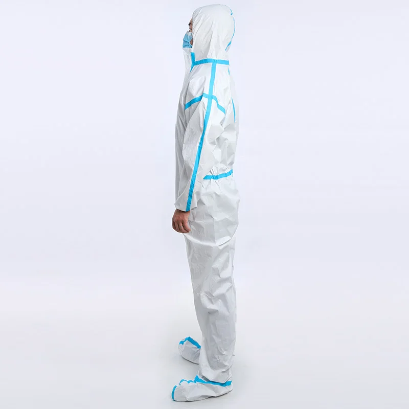 OEM EN13485 Type 6 Protective Ppe Kit Suit Coverall Overall Disposable Coverall Protection Clothes Chemical Protective Clothing