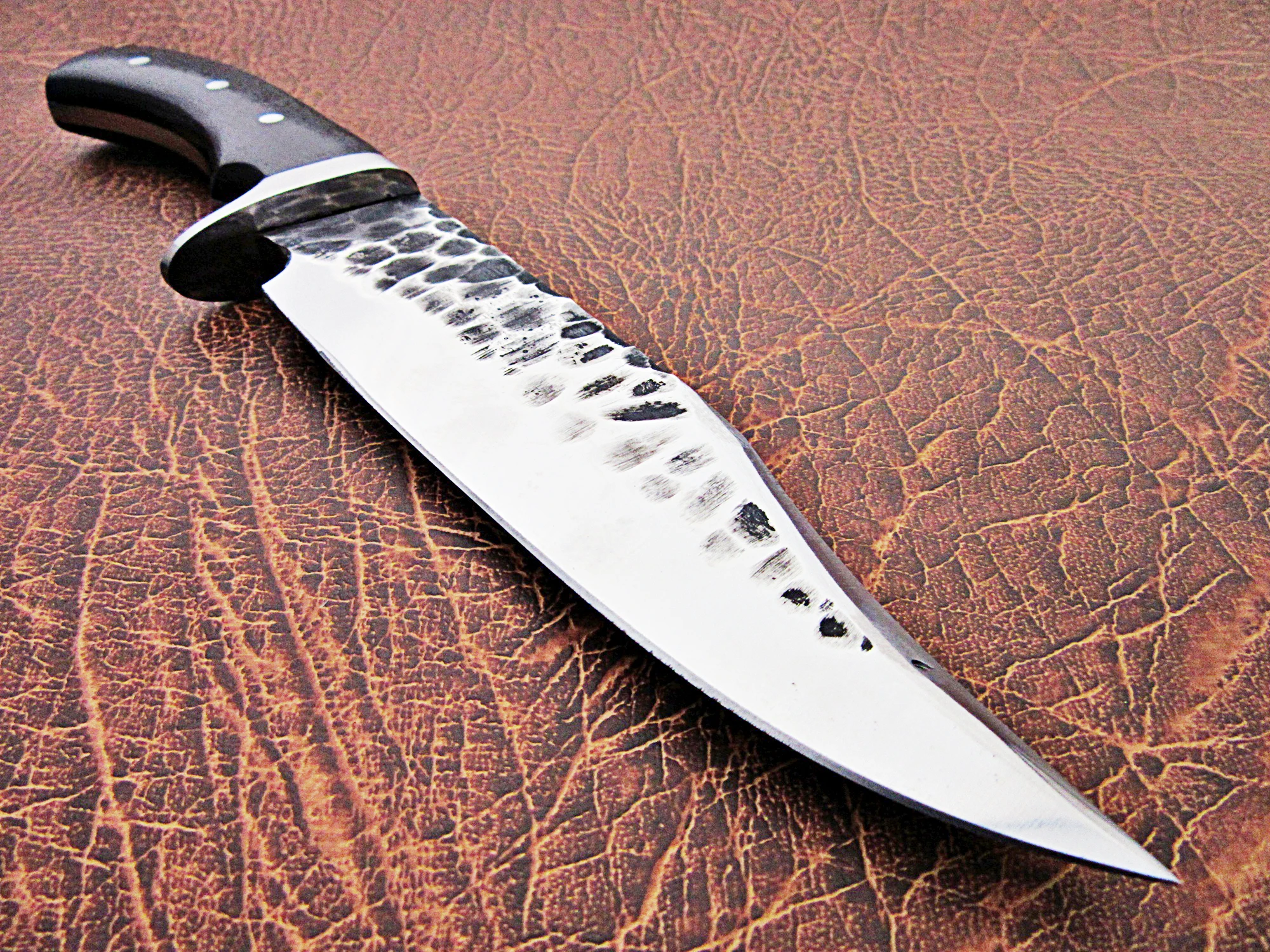 100% Top High Quality best wholesale Carbon Steel Hunting Bowie Knife with Micarta handle and pure Leather Sheath  SCW-HBK-0046