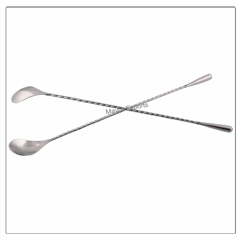 
Stainless Steel Mixing Spoon, Spiral Pattern Bar Cocktail Shaker Spoon 